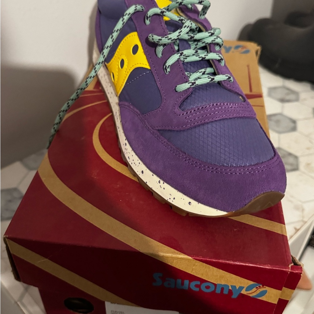 Saucony Vibrant Purple and Yellow Shoes